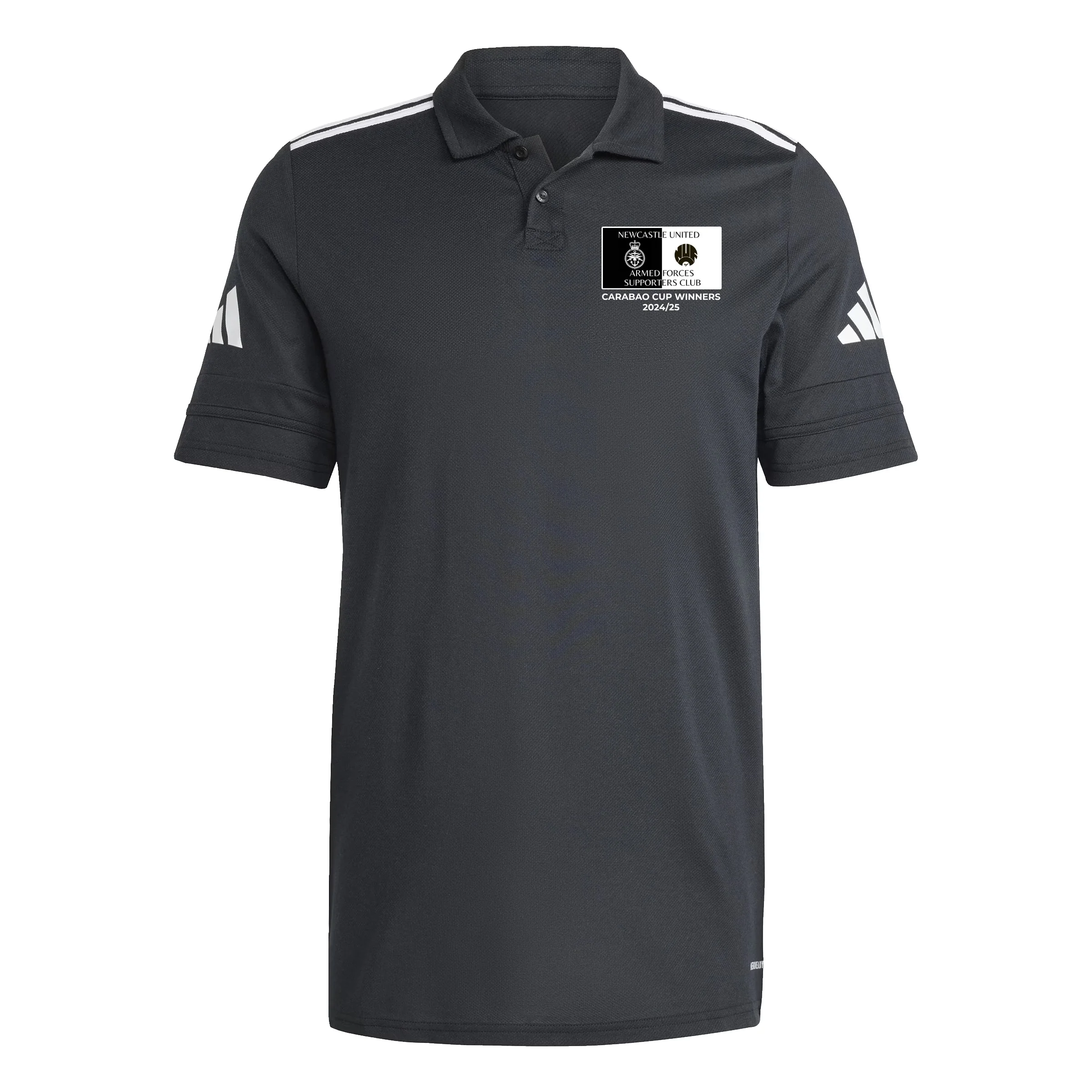 Newcastle United Armed Forces Supporters Club - Carabao Cup Winners Adidas Squadra 25 Polo - Black