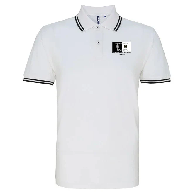 Newcastle United Armed Forces Supporters Club - Carabao Cup Winners Piped Polo - White